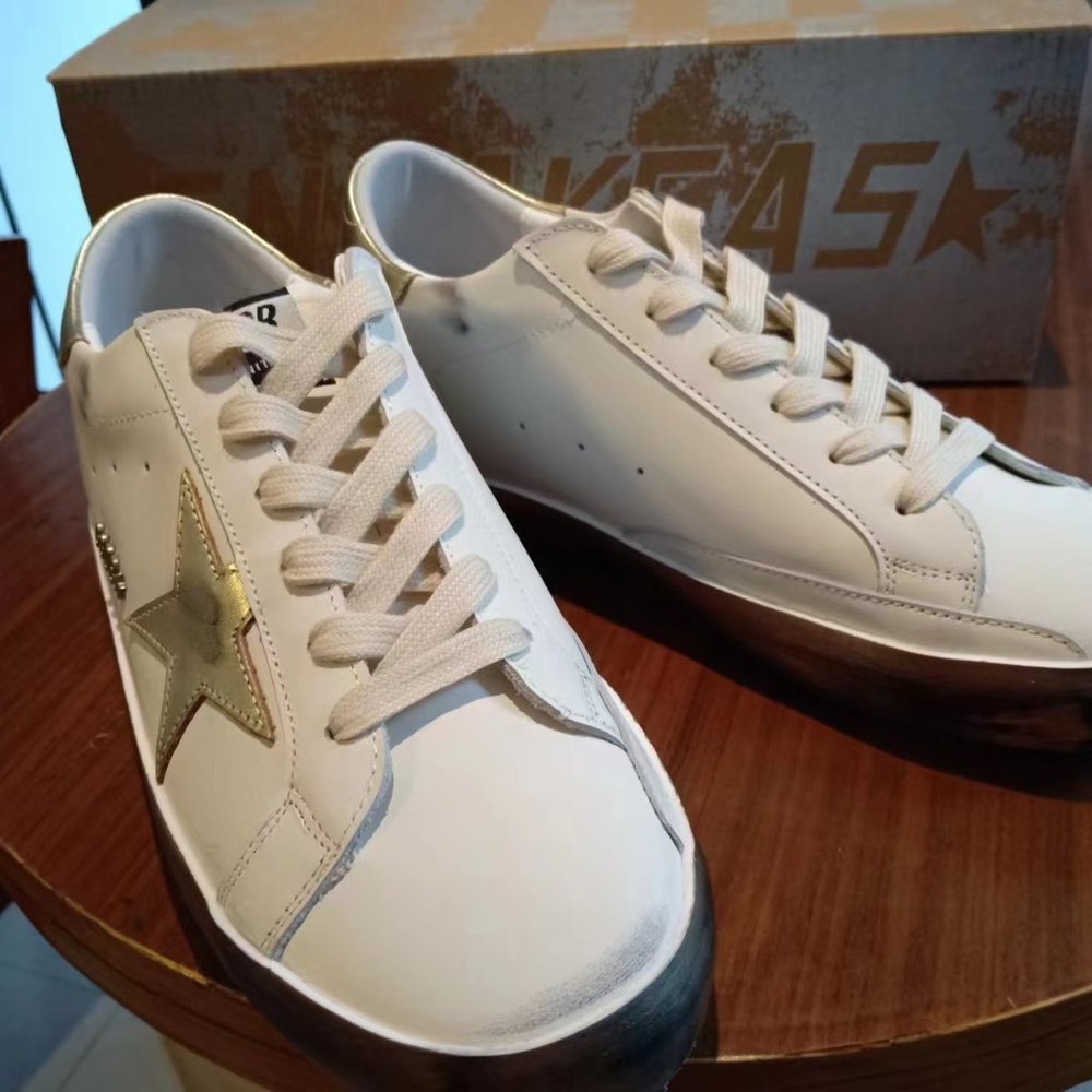GOLDEN GOOSE white old dirty shoes retro casual sneakers